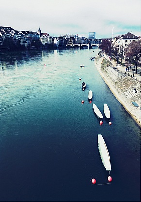 Der Rhein in Basel, Schweiz