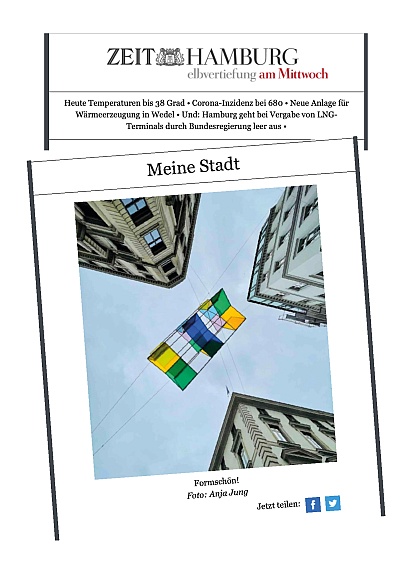 Veröfftlichung im ZEIT Newsletter: Elbvertiefung