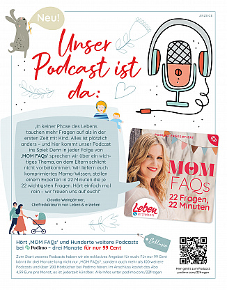 Podcast Anzeige für Leben & erziehen (entstanden im Rahmen meiner Festanstellung als Artdirektorin im Junior Medien Verlag) 