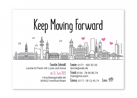 Hamburg nach Frankfurt a.M., Umzugskarte